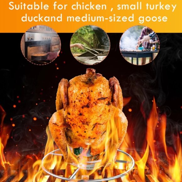 Barbecue BBQ Tools Stainless Steel Chicken Rib Rosting Stand Rack - Picture 2 of 8